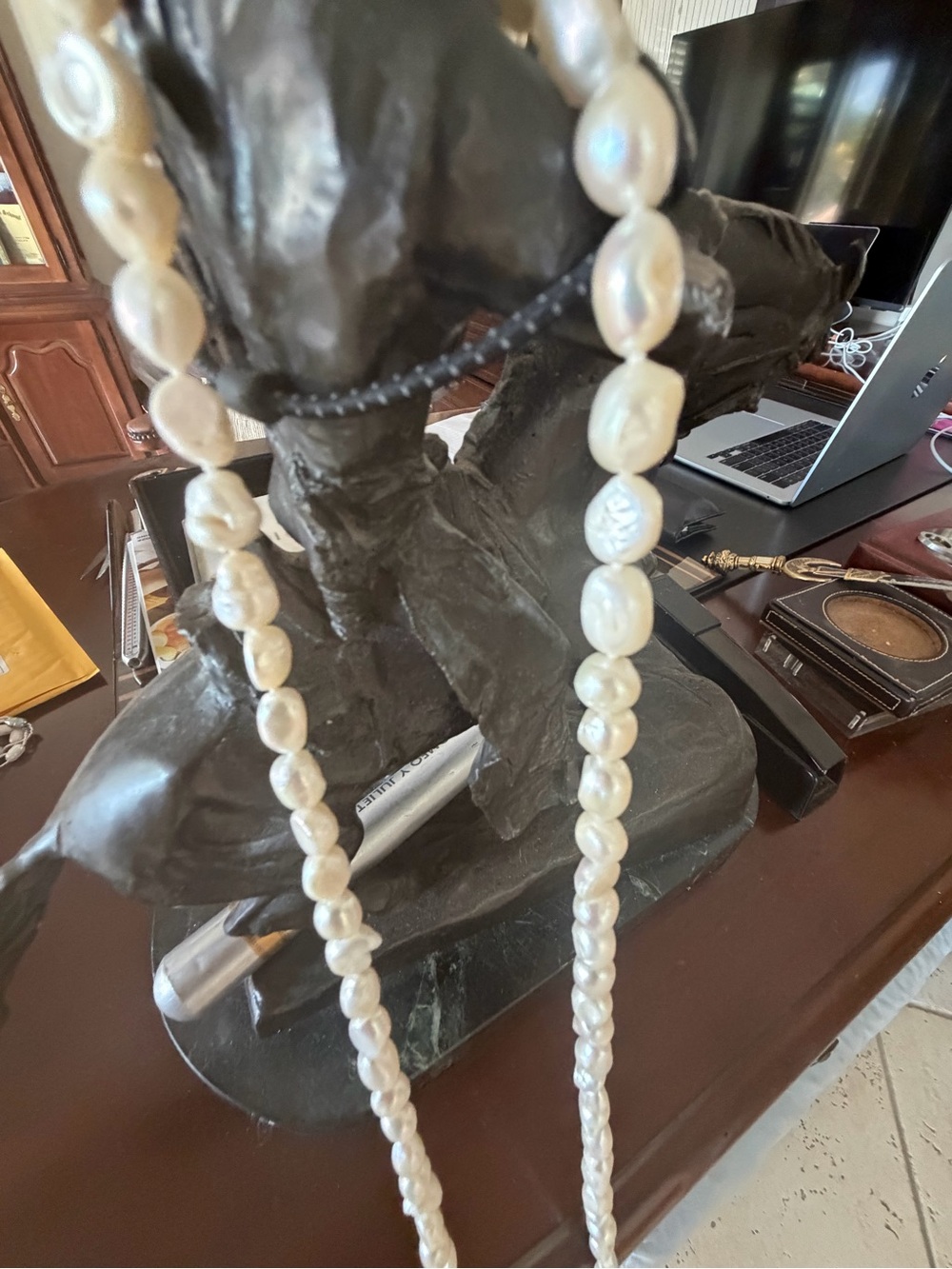 Classic White cultured  Baroque Pearl Necklace -50 inches
